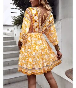 Fashion Print V Neck Swing Dress Casual Loose Backless Lace-Up Short Sleeve Wholesale Dresses -OTIS Clothing Shop 725f9621 060e 47a8 ba3a f28e467e32ef 5d5af8104fdc3c95959e7a1b77c1423a