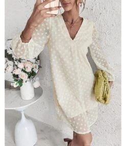 Sexy V Neck Flocking Mini Dress Solid Color Loose Long Sleeve Wholesale Dresses SDN560852 -OTIS Clothing Shop 727782dd cb6e 4aab a921 639408d5a763 bfdc610c283b24a3ecd7d33c6115a7cb