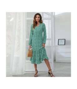 Floral Printed V-Neck Long Sleeve High Waist Flowy Ruffled Dress Casual Wholesale Dresses SDN532613 -OTIS Clothing Shop 728c03e0 bcdd 4d8d 80bc a6c75977ec96 e2cb3743410705c3dd387c8fab467186