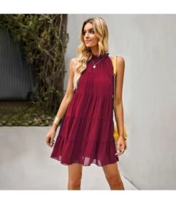 Sexy Lace-Up Tank Top Dress Sleeveless Crew Neck Solid Color Casual A-Line Tiered Wholesale Dresses SDN560684 -OTIS Clothing Shop 763084f8 1d08 445b 8106 a6c0175d182a d583fe8b0d148a9a78de90ad58df59e7