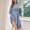 Ruffled Turtleneck Elastic Waist Puff Sleeve Midi Casual Dress Wholesale Dresses SDN537991 -OTIS Clothing Shop 7696b4a1 7f76 4fce a63f 96dc4e85131f 3b9e1ecf7e2a6d8cf03f51e115fcf5da