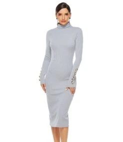 Fashion Button Long Sleeve Slim Fit Turtleneck Knitted Dress Wholesale Dresses SD182881 -OTIS Clothing Shop 78ed1c8c 2590 46e9 b990 d814e772c948 c4509881fe0ee44e328a8a7a7a02f432