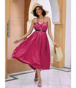 Solid Color Halterneck Cutout Mid-Length Open Back Swing Pleated Dress With Belt Sexy Wholesale Dresses SDN533124 -OTIS Clothing Shop 7b7180fa c9e7 4c25 ae4f a6c46b9e45a2 7394984ac658e19e30b11fdbb9f90b1b