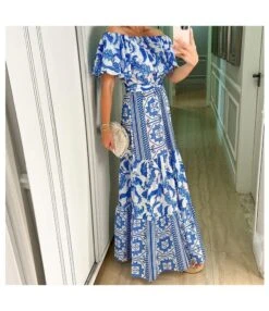 Sexy Off-Shoulder Print Maxi Dresses High Waist Lace-Up Wholesale Bohemian Dress For Women SDN562180 -OTIS Clothing Shop 7e7d6b58 c2e4 4884 8a00 df5d9758303f O1CN014ptZtn1fNl385O7hb 4002693995 0 cib