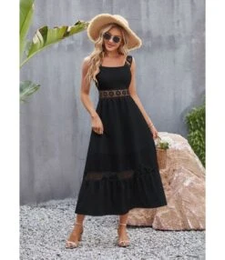Solid Color Hollow Lace Stitching Vacation Square Neck Sleeveless Dress Wholesale Dresses SDN539940 -OTIS Clothing Shop 8064178c efe1 4563 aeda ecbabdf384fa 07e35752f33ae5aa2eba12b0701459d8