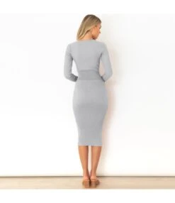 Long-Sleeve V-Neck Slim-Fit Tie Midi Bodycon Knit Dress Wholesale Dresses SDN537004 -OTIS Clothing Shop 82de05c8 9b16 4926 8720 51d7c276b0fd 1a2cad250a8e3955be8be68329f7df9e
