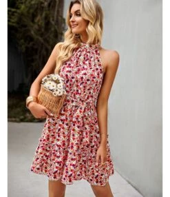 Floral Printed Sleeveless Halter Neck Tie-Up Waist Ruffled Dress Vacation Wholesale Dresses SDN533143 -OTIS Clothing Shop 836d8fdd fc04 4185 9f2f 244257973a44 623e1c1fdacf187768da39570bf1a0c1