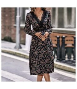 Lace Trim V Neck Long Sleeve Nipped Waist Midi Floral Dress Wholesale Dresses SDN538603 -OTIS Clothing Shop 844b5693 cf48 4456 9689 1251af7e7692 1494e4ebec58c2e086bfbab4b458166b