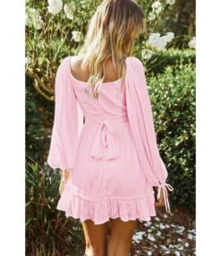 Square Neck Solid Color Lantern Sleeve Ruffles Lace-Up Swing Dress Vintage Wholesale Dresses SD531198 -OTIS Clothing Shop 84dc930d 67cd 4670 b894 ff01613cb1aa D13CDF6771454EBFD6AE118507A13C35