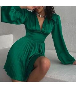 Long Sleeve Deep-V Sexy High Waist Pleated Satin Dress Wholesale Dresses SDN537372 -OTIS Clothing Shop 866d6eaa 5ed7 4650 8e4a 5598f4a98df9 a673fa2b930542842d79b66fdad132f1