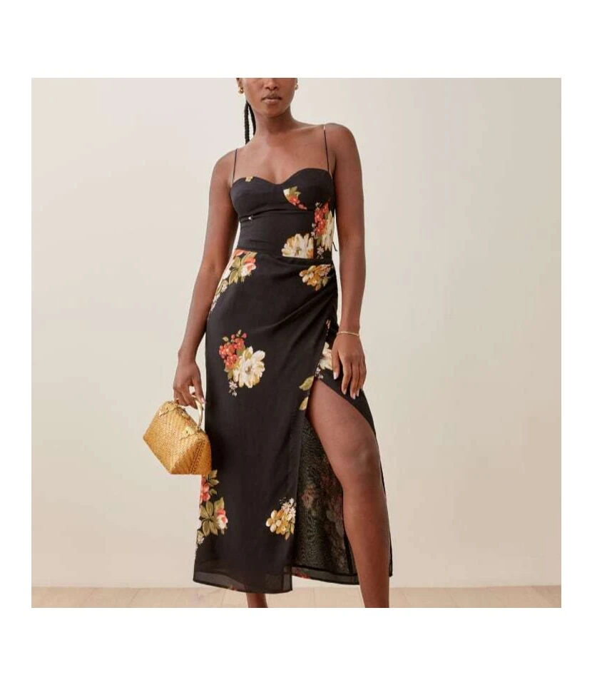 Floral Print Sling Backless Vintage Sundresses Chiffon Slit Midi Dress Wholesale Dresses SDN532604 3 Floral Print Sling Backless Vintage Sundresses Chiffon Slit Midi Dress Wholesale Dresses SDN532604