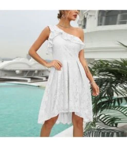 Solid Color Slanted Shoulder Lace Ruffles Swing Evening Dress Elegant Wholesale Dresses SDN532200 -OTIS Clothing Shop 87230fc2 c05a 4a19 bbfe 27a504a1df6d 34ee53e6a952ceeab434ce94413f28f8