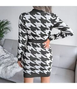 Knitted Dress Lady Wholesale Houndstooth Fashion SD162182 -OTIS Clothing Shop 8723eca0 197a 4d21 8a77 8397c4e7f0d5 E18A38A2319E42F4B9C68C62617B5228