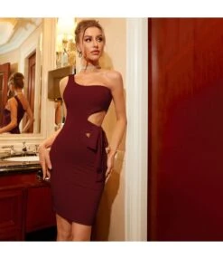 Sexy Sloping Shoulder Mini Party Dress Cutout Strappy Solid Color Bodycon Wholesale Dresses SDN560559 -OTIS Clothing Shop 8b34e312 ade2 44a1 8bf8 dba39631b160 7d6c162597b659b9a33fd82fb0a556fd