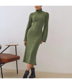High-Neck Solid Color Slim Fit Midi Dress Wholesale Dresses SDV463833 -OTIS Clothing Shop 8bdfad70d1f5a38ac1d0cc0d6dac7938 1