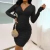 Sexy V-Neck Pleated Knit Dress Long Sleeve Solid Color Bodycon Wholesale Dresses SDN561501 -OTIS Clothing Shop 8cac3c6f 24f9 42c0 bea5 ffbe3359be2d O1CN01NbPcta2BFZg6PvINb 2208897598309 0 cib