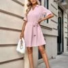 Solid Color Half Sleeve Tie-Up Lapel Casual Dress Wholesale Dresses SDN537944 -OTIS Clothing Shop 8da95f60 8d7e 4bc3 92d4 65f4475d75ad 81a56ddc6cab7a36b30a6f21a304f963