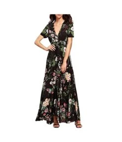 Printed Retro V-Neck Wide Hem Slit Design Wholesale Maxi Dresses Vacation Dress Trendy SD204093 -OTIS Clothing Shop 8ddd1d28 935d 46b5 b960 a9bed611d14d 9ad80b254e60239e46a798d897f70356