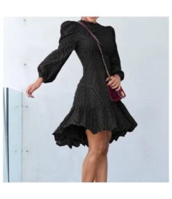 Retro Solid Color Hollow Ball Sleeve Ruffle Swing Dress Wholesale Dresses SDN538571 -OTIS Clothing Shop 8e9261e8 b065 42dd a972 0c842af293b7 0c8729a7193ac0f4e85a52ca856c89b7