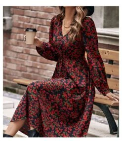 Long Sleeve V Neck High Waist Floral Printed A-Line Dress Wholesale Dresses SDN538605 -OTIS Clothing Shop 8f0cac51 0a4d 498b 8cc1 3a7e2007451c b0bfd578b7f0ca2375874f58c6d4f496
