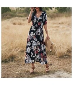 Sexy Deep V Floral Swing Dress Short Sleeve Slim Drawstring High Slit Vacation Wholesale Dresses SDN560326 -OTIS Clothing Shop 9080d9b5 23cc 470d 8eb5 a32449b96979 ba7ddd6f6a0c9db38eeb90db915a52ee
