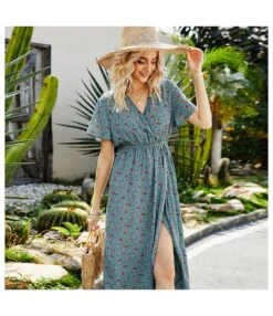 Sexy V Neck Rose Print Split Midi Dress Loose Casual Short Sleeve Wholesale Dresses SD55506 -OTIS Clothing Shop 926c1b87 c248 4e62 aa32 53b79ea4e9be c8db6e2170bba6c86678cbb3b9716b22
