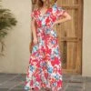 Floral Print Short Sleeve V Neck Tie-Up Waist High Slit Resort Dress Wholesale Maxi Dresses SDN533200 -OTIS Clothing Shop 933554c1 d060 4a55 9583 6da0b2140f36 8f8aaba8ade512643600eb79873d2f71