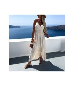 Low-Cut Suspenders Hollow Stitching Solid Color Dress Wholesale Dresses N46230328001726 -OTIS Clothing Shop 956213d1f5a4475e8633afd401008b30 4