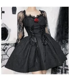 Dark Three-Dimensional Floral Lace Long-Sleeved A-Swing Princess Dress Wholesale Dresses SDV464254 -OTIS Clothing Shop 9683d922 6f2d 4373 96f4 c4e8e90178f5 c29d03df8f394cf17c30c1047533969d