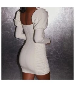 Pleated Sexy Low Cut Long Sleeve Puff Sleeve Sheath Mini Dress Wholesale Dresses SDV463783 -OTIS Clothing Shop 973c0a70 8266 4084 a961 a37957b471b1 62491583372366346ff5b4e97588e424