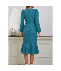 Plaid Square Neck Button Long Sleeve Elegant Ruffled Slim Dress Wholesale Dresses SDN536890 -OTIS Clothing Shop 98cc2351 debe 4aea 8d26 0e4d88526e51 6c2aab7db3e642ea0de995b3536b37a9