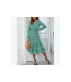 Floral Printed V-Neck Long Sleeve High Waist Flowy Ruffled Dress Casual Wholesale Dresses SDN532613 -OTIS Clothing Shop 9aa86621 3792 499e b26d 161b2c6ee77b 437abeb0eb0796421ab3bb95edd097bd