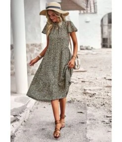 Flare Short Sleeve Casual Vacation Floral Midi-Length Smocked Dress Wholesale Dresses N5323021300009 -OTIS Clothing Shop O1CN0108q8lu1ND4lAJLYwK 2425141535 0 cib 4