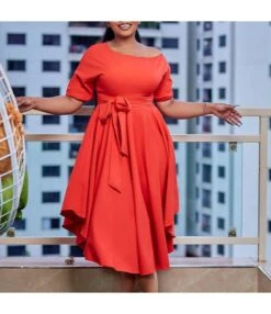 Off-Shoulder Solid Color Short-Sleeved Irregular Dress Wholesale Dresses N4623050300070 -OTIS Clothing Shop O1CN010mc7UI1qrUbXEu3By 4225535549 0 cib 6