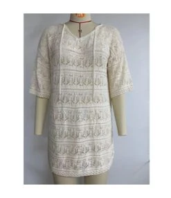 Casual Short-Sleeved V-Neck Hollow Vacation Beach Sunscreen Dress Wholesale Dresses V5923051300042 -OTIS Clothing Shop O1CN013AtniS1KExZiYRqwR 3418581133 0 cib