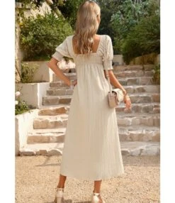 Elegant Flower Petal Sleeve Solid Color Square Neck Long Dress Wholesale Dresses V5923041200032 -OTIS Clothing Shop O1CN014PiYpX1ND4n0Iozyj 2425141535 0 cib
