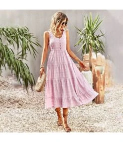 U Collar Sleeveless Solid Color Casual A-Line Suspender Smocked Dress Wholesale Dresses N5323030618101 -OTIS Clothing Shop O1CN016q2RPi1ND4lX0GkOd 2425141535 0 cib 4