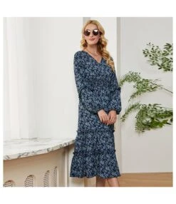 Printed Casual V-Neck Lantern Long Sleeve Mid-Length A-Line Dress Wholesale Dresses N5323032300094 -OTIS Clothing Shop O1CN016r6Njm1EGR69bfsxC 2200754770324 0 cib
