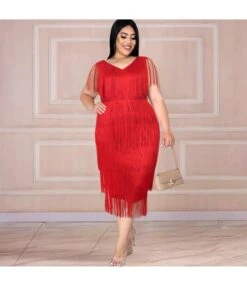 Fashion V-Neck Sleeveless High Waist Mid-Length Fringe Hip Dress Wholesale Dresses V5923050600028 -OTIS Clothing Shop O1CN016vN80p1TGB7W3Mzcg 2206882922354 0 cib
