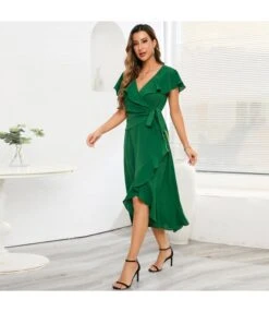 Elegant Lotus Leaf Swing V-Neck Slim Chiffon Ruffle Dress Wholesale Dresses N5323030300063 -OTIS Clothing Shop O1CN0180czbO1wQMp3Vdvt8 2455536302 0 cib 5