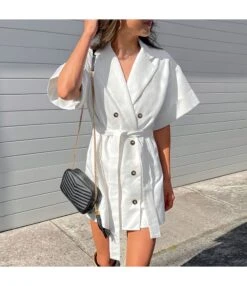 Button-Down Short-Sleeve Belt Commuter Loose Suit Dress Wholesale Dresses N4623070600032 -OTIS Clothing Shop O1CN01885Y0r2GztsrA8n6N 2212501819087 0 cib
