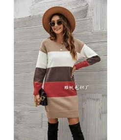 Fashion Colorblocking Wide Stripe Crew Neck Knit Dress Wholesale Dresses N5923053100005 -OTIS Clothing Shop O1CN018Jiws929NF0xfWjBI 4040548055 0 cib 4