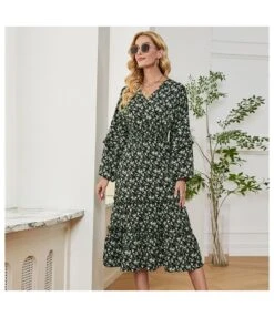 Printed Casual V-Neck Lantern Long Sleeve Mid-Length A-Line Dress Wholesale Dresses N5323032300094 -OTIS Clothing Shop O1CN018gyzif1EGR6Fun6GJ 2200754770324 0 cib 5