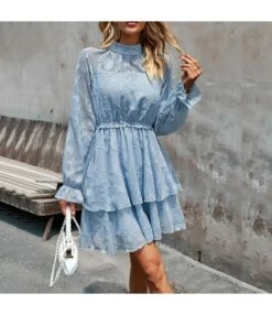 Jacquard Temperament Elegant Round Neck Long-Sleeved Dress Wholesale Dresses N4623071700111 -OTIS Clothing Shop O1CN01AE1XQY1ND4ofJerG3 2425141535 0 cib 4