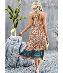 Summer Printed Drawstring Waist Vacation Split Sling Long Bohemian Dress Wholesale Dresses N5323031600400 -OTIS Clothing Shop O1CN01C7i5We1ND4mMzBfty 2425141535 0 cib