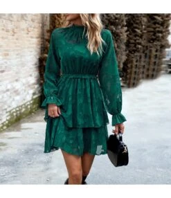 Jacquard Temperament Elegant Round Neck Long-Sleeved Dress Wholesale Dresses N4623071700111 -OTIS Clothing Shop O1CN01CAKCSe1ND4ojLNLDg 2425141535 0 cib 4