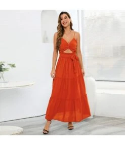 Solid Color Lace-Up Bowknot Hollow Sexy Suspender Smocked Swing Dress Wholesale Maxi Dresses N5323030300059 -OTIS Clothing Shop O1CN01CWxlUm1wQMp6iphZz 2455536302 0 cib 5