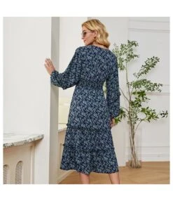 Printed Casual V-Neck Lantern Long Sleeve Mid-Length A-Line Dress Wholesale Dresses N5323032300094 -OTIS Clothing Shop O1CN01CjOhUr1EGR6NSVgfr 2200754770324 0 cib