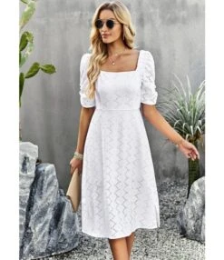 Temperament Solid Color Square Collar Short-Sleeved Long Dress Wholesale Dresses V5923041200008 -OTIS Clothing Shop O1CN01Cps1uZ1ND4mNLDSXu 2425141535 0 cib