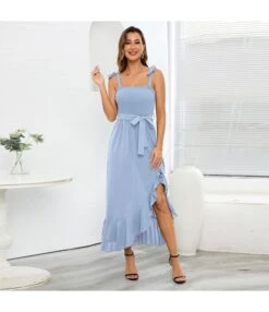 Sexy Slimming Wrapped Chest Strap Slit Ruffle Wrap Dress Wholesale Maxi Dresses N5323030300055 -OTIS Clothing Shop O1CN01Cy0ndK1wQMovgt4EV 2455536302 0 cib 4